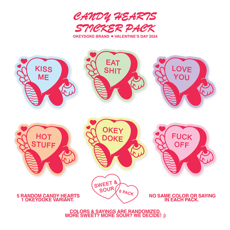 Candy Hearts Mascot Sticker Pack