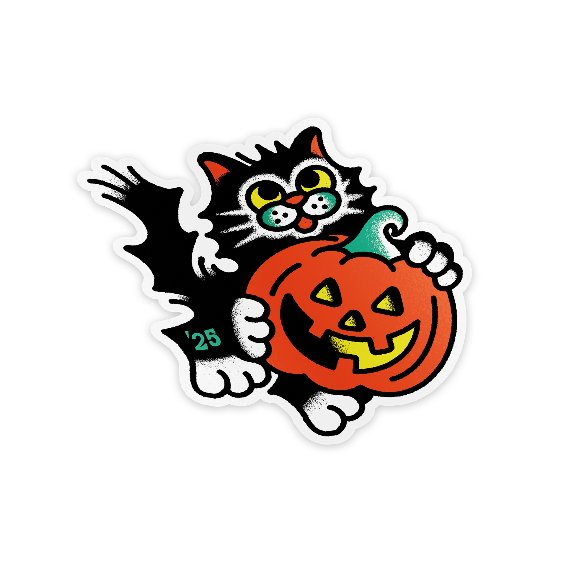 Halloween 2025 Black Cat Sticker