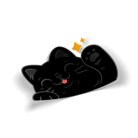 Black Cat Peeker Sticker